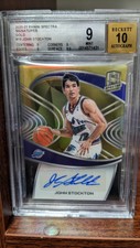 John Stockton 2020-21 Panini Spectra Signatures Gold #03/10 AUTO JAZZ #sig-jst