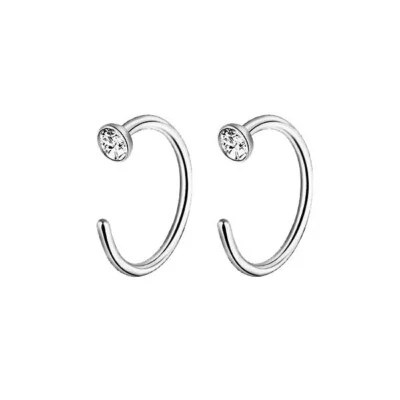 20 piezas anillo nariz aro circonita cúbica transparente superior acero quirúrgico hélice pendiente cuerpo piercing 20G Foto 1 de 4