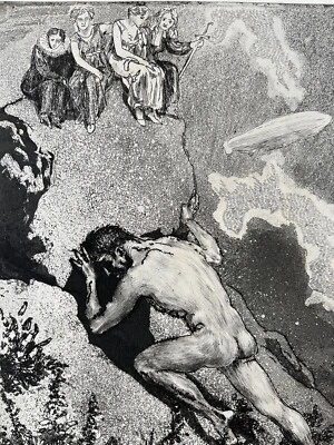 Max Klinger Original Radierung von 1914 - Die Fakultäten (Mythos von Sisyphos) - Bild 1 von 4