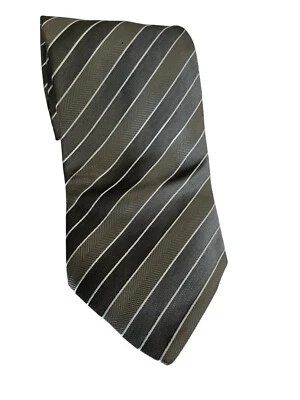 Corbata clásica de seda a rayas gris carbón gris diseñador Giorgio Armani Foto 1 de 4