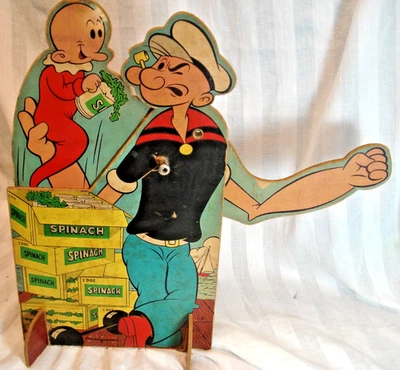 1957 TRANSOGRAM POPEYE THE SAILOR & SWEET PEA RING TOSS STANDEE ONLY - Image 1 of 4