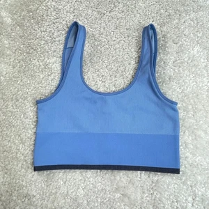 Sujetador deportivo Outdoor Voices acanalado sin costuras Longline azul para mujer mediano - Imagen 1 de 6