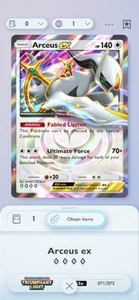 Pokemon TCG Pocket Arceus EX 4◇- Triumphant Light Pack - Fabled Luster Ability - Foto 1 di 2