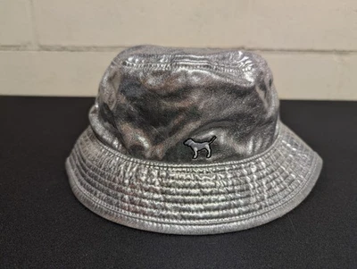 Victoria's Secret ROSA Brillo Plata Sombrero Cubo Talla Única Foto 1 de 4