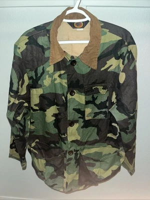 Chaqueta de Caza Años 80 Azul Bill de RedHead Para Hombres Trebark Camuflaje Botón Completo L Foto 1 de 4