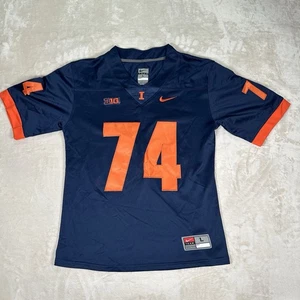 Nike Team Illinois Fighting Illini Football Jersey NCAA Blue #74 Davis Men’s L - Picture 1 of 9