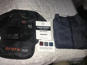 NWT ORORO Navy Blue 3-Zone FLEECE Heated VEST w/Battery MEN'S 2XL Tested & WORKS - Picture 1 of 14