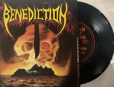 Benediction / Pungent Stench - Split 7" Single 1990 Nuclear Blast NB 031 VG+ *DE - Image 1 of 4