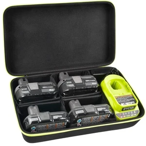 Case with Ryobi + 18V Lithium-Ion 4.0/3.5/3.0/2.0/1.5 Ah Compact Batteries. S... - Picture 1 of 6