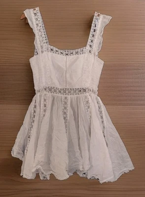 Mini Vestido/Top FP One Free People Verona Blanco Talla L Crochet Smock Panel Boho Foto 1 de 4