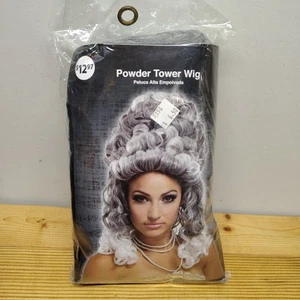 Grau-weiße Puderturm Perücke Kostüm Erwachsenengröße Halloween Party - Bild 1 von 7