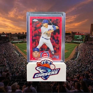 2023 Topps Chrome Update Sapphire Matt Mervis Red Refractor RC Rookie #/5 Cubs - Picture 1 of 3