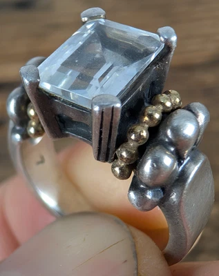 Кольцо из чистого серебра 925 пробы с топазом 18 карат от Stephen Lagos 2,5 карата размер 5 3/4 - Изображение 1 из 4