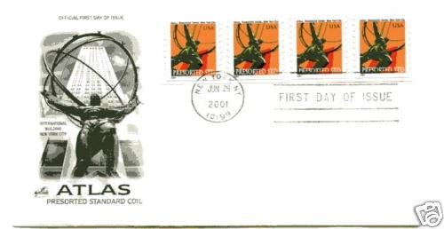  3520 Atlas Statue Coil,  with gaps ArtCraft FDC - Image 1 of 1