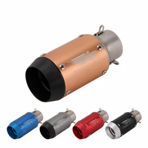 Slip on 38-51mm Short Universal Motorcycle Exhaust Tip Muffler Tail Pipe Steel - Picture 1 of 11