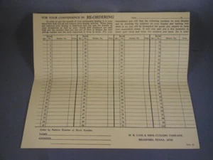Rare Vtg WR Case XX & Sons Cutlery Co. Store to Factory Knife Order Form Paper - Picture 1 of 8