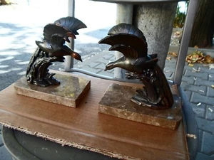 Amazing Pair Art Deco Marble/Bronzed Spelter Bookends with exotic birds-1930's - Picture 1 of 9