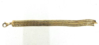 L@@K Beautiful Solid MILOR ITALY 14k Yellow Gold Unique Links Wide Bracelet 7.5" - Image 1 of 4