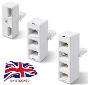 LOTE divisor conector de línea fija BT enchufe adaptador de teléfono de 2/3/4 vías teléfono Reino Unido - Imagen 1 de 7