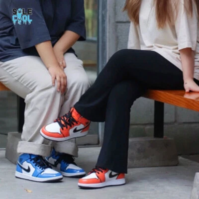 Nike Air Jordan 1 AJ1 Mid SE GS Césped Naranja Blanco Negro Zapatos BQ6931-802 Foto 1 de 4