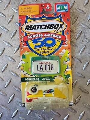 NEW ERROR Matchbox Across America Louisiana Boat With Trailer Birthday Series  - Image 1 of 4