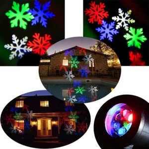 Proyector Luces Exterior Copos De Nieve Navidad Fantasía Movimiento Adornos Hsb - Imagen 1 de 1