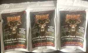 3 NEW WEISER'S PEAKRUT WHITETAIL BUCK ATTRACTANT SCENT GRANULES 20 OZ. per Bag - Picture 1 of 1