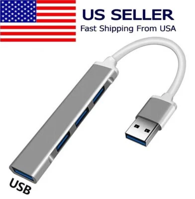 USB 3.0 4 Port Hub Splitter For PC Mac Phone MacBook Pro iPad - Image 1 of 4