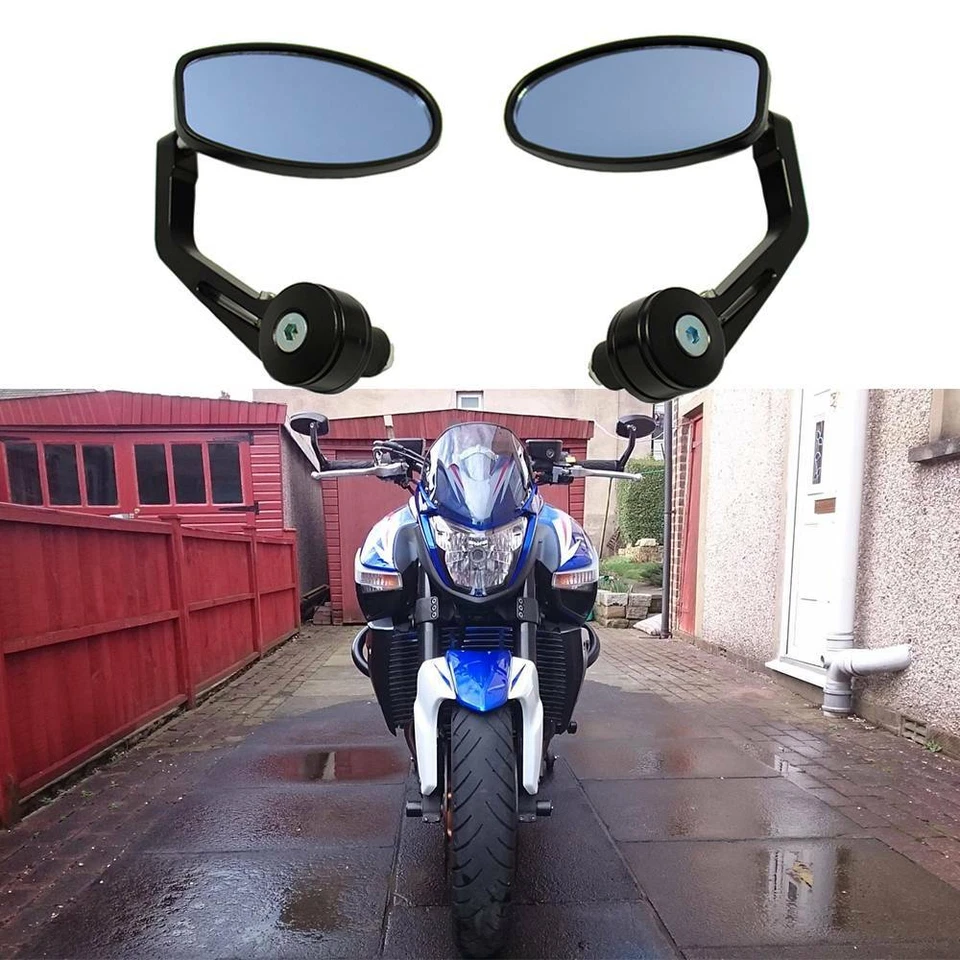 Motorcycle 7/8" Handle Bar End Rearview Side Mirrors For Suzuki B-King /SV650 DM - Image 1 of 4