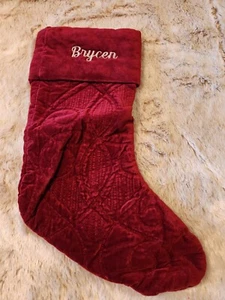 NWT Pottery Barn Kids Christmas Stocking Velvet " Brycen"  234 - Picture 1 of 5