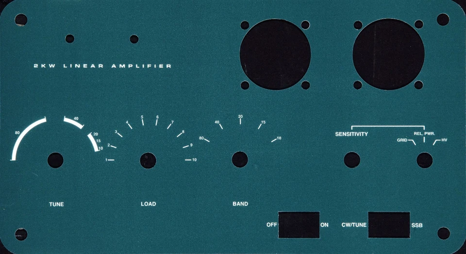 Heathkit SB-220 amplifier front panel replacement overlay - Green - Image 1 of 1
