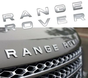 NEW Range Rover Hood Trunk Matte Silver Boot Badge Emblem Sport Evoque Dynamic - Picture 1 of 2