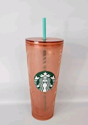 Starbucks Orange Abstract Swirl Wave Acrylic Cold Cup 24 oz Venti Tumbler - Image 1 of 4