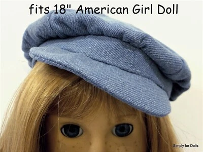 BLUE JEAN Denim NEWSBOY CAP fits 18" American Girl DOLL CLOTHES