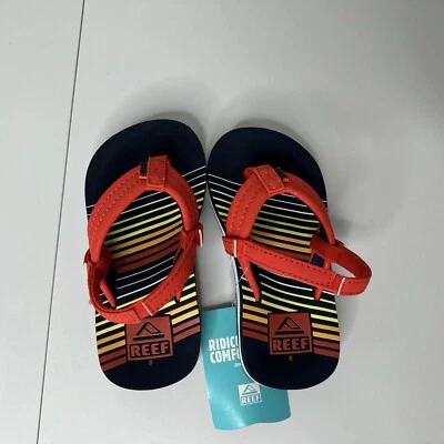 Chanclas sin cordones Reef Little Ahi rojas arco iris talla 8 CJ2095 zapato Foto 1 de 4