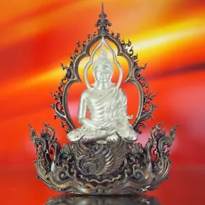 Thai Amulett Phra Buddha Lokutara Pim Yai Nawa / Echt Silber Wat Suthat #14 - Bild 1 von 11