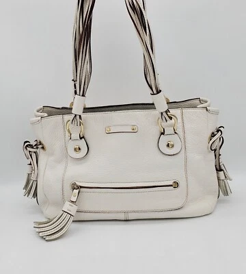 Kate Spade NY Ecru Fringe Leather Satchel S/N WKRU0030 - Imagem 1 de 4