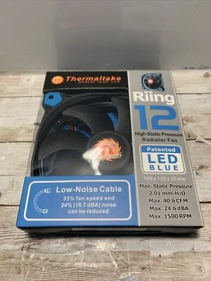 NEW Thermaltake Riing 12 (LED BLUE) 120x120x25mm Radiator Fan (CLF038PL12BUAR) - Image 1 of 4