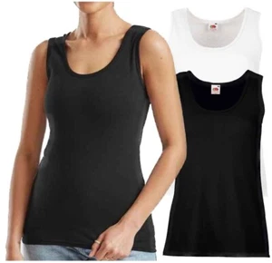 Fruit of the Loom Womens Ladies Plain Cotton Tank Camisole Top Vest Singlet - Picture 1 of 7