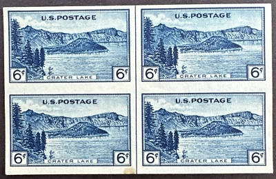 US 1935 Sc# 761 Line Block of 4 MNH NGAI Orgegon Crater Lake - Image 1 of 2