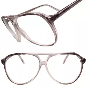 Gafas clásicas verdaderas genuinas vintage retro de aviación lentes transparentes marco gris - Imagen 1 de 4
