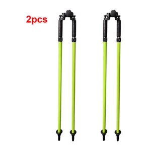 2Pcs Prism Pole Bipod Thumb Release Range For Prism Topcon Surveying Green GPS - Picture 1 of 5