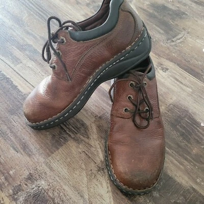 Zapatos Oxford Carolina para mujer de cuero marrón antideslizantes punta de acero con cordones 7 Foto 1 de 4