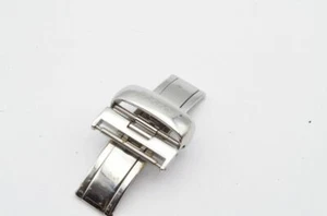 Tissot Leather Bracelet Folding Clasp 18mm Stainless Steel 2 Deployment Clasp - Picture 1 of 2