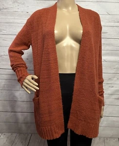 Caslon Wool Blend Cardigan Sweater XXS Burnt Orange Soft Cozy Oversized Knit - Picture 1 of 13
