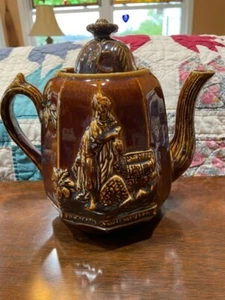 BENNINGTON Rockingham REBEKAH at the WELL Stoneware Coffee / Tea Pot c.1840 - Picture 1 of 12