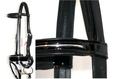 FSS PATENT Posh SILBER ROHRGLANZ Komfort gepolsterte Kurbel Deutsche Dressur Trense