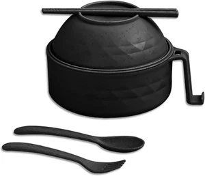 Microwave Ramen Bowl,6-Piece Set Ramen Bowl Set,Ramen Noodle Cooker with Lid and - Picture 1 of 7