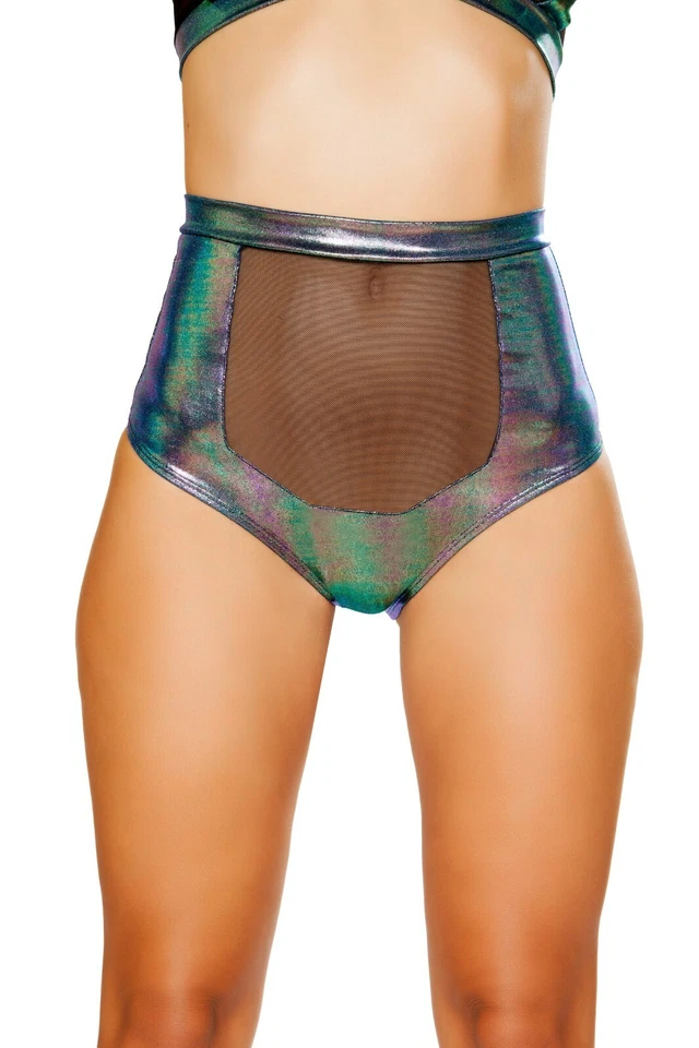 Sexy ROMA Cintura Alta Transparente MALLA FRONTAL Bota PANTALONES CORTOS Caliente PANTALONES Festival CLUB Rave Foto 1 de 1