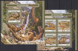 DZ1010 ! IMPERF 2017 DJIBOUTI DINOSAURS PREHISTORIC ANIMALS #1977-80+BL1037 MNH - Picture 1 of 1